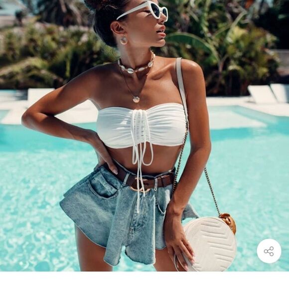 Vibrant MIU high waist flare jean shorts, M - Picture 1 of 9